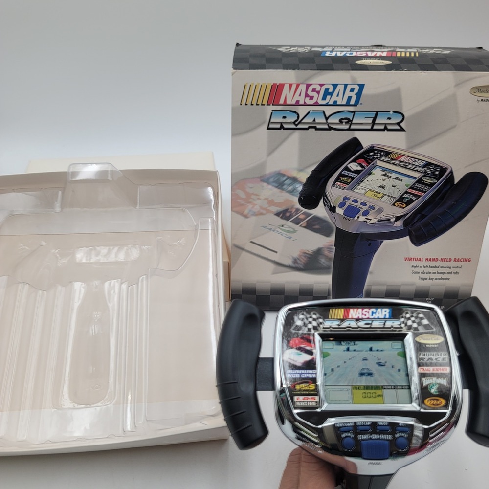 Radica NASCAR Racer Handheld Electronic Game 1998 Vintage 9847 Working With Box
